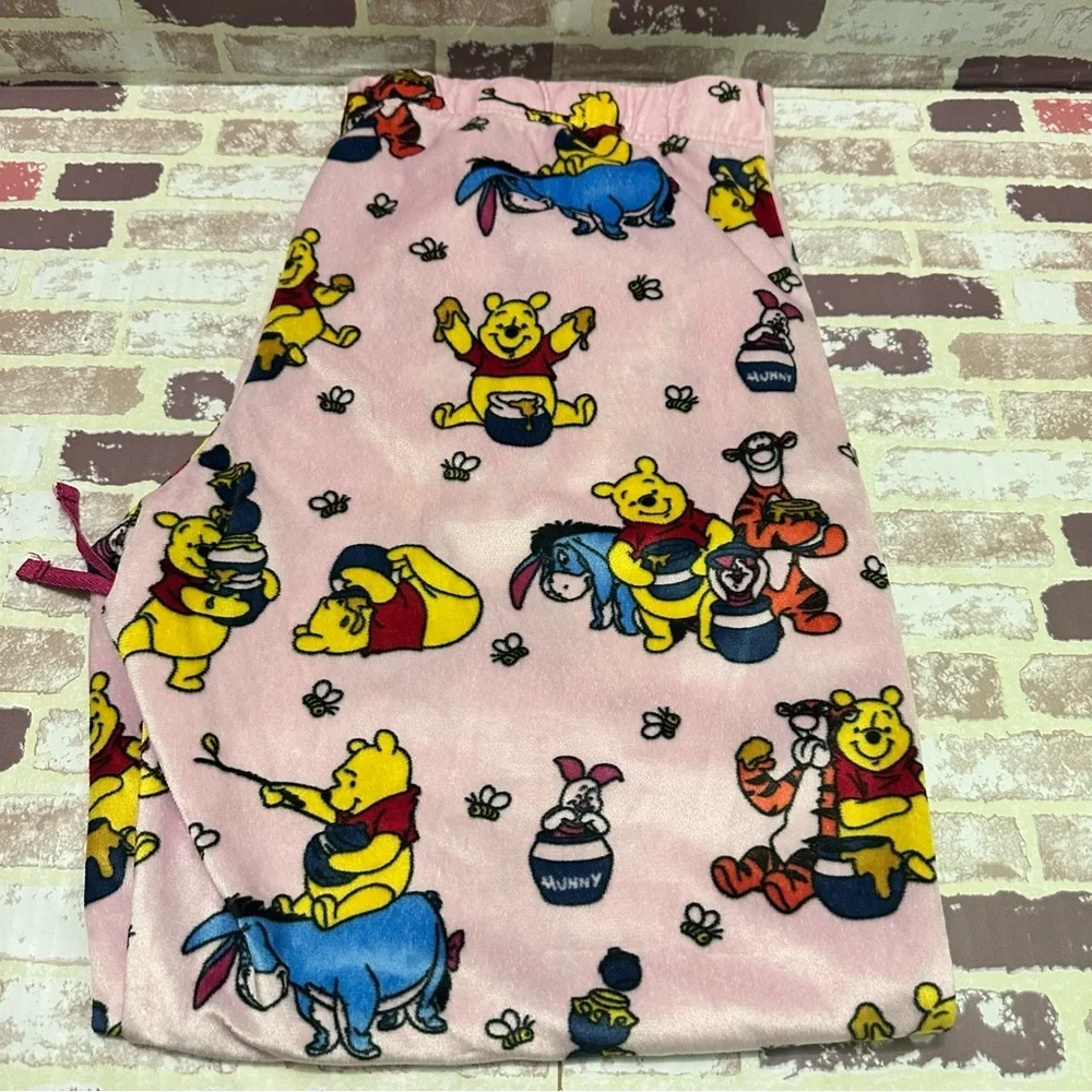 Disney Winnie Pink and Yellow Pajama Bottoms with Playful Cartoon Design - Picture 9 of 9